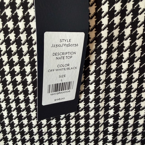 Veronica Beard Black and Cream Houndstooth Top - Picture 3 of 3
